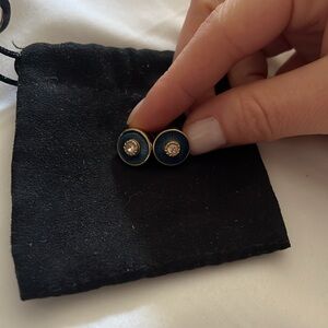 Blue Enamel Stud Earrings
